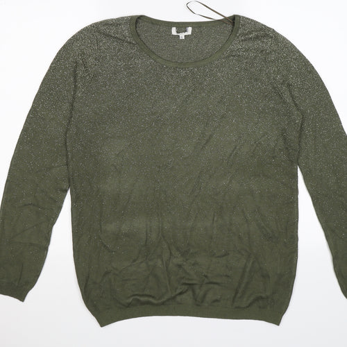 Preworn Womens Green  Knit Pullover Jumper Size XL  - Glittery
