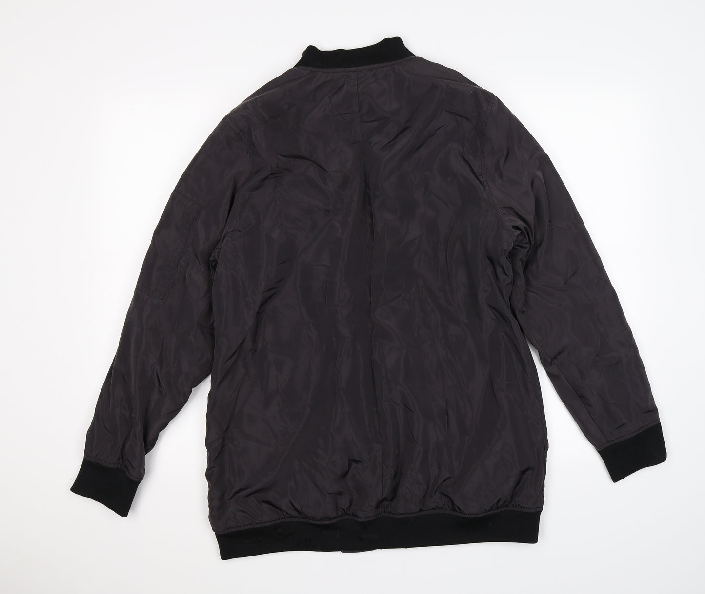 Indigo Womens Black   Bomber Jacket Jacket Size 14  - faux fur lined