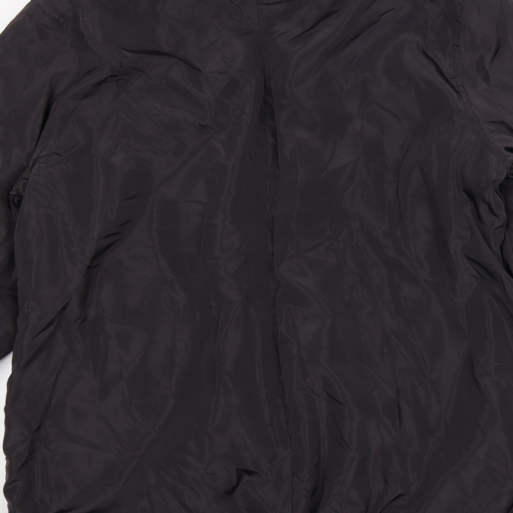 Indigo Womens Black   Bomber Jacket Jacket Size 14  - faux fur lined