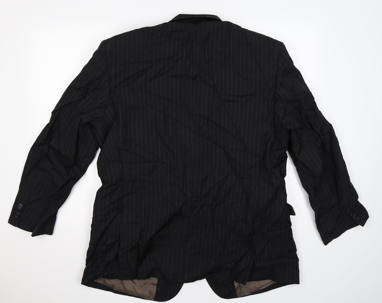 Marks and Spencer Mens Black Striped  Jacket Suit Jacket Size 44