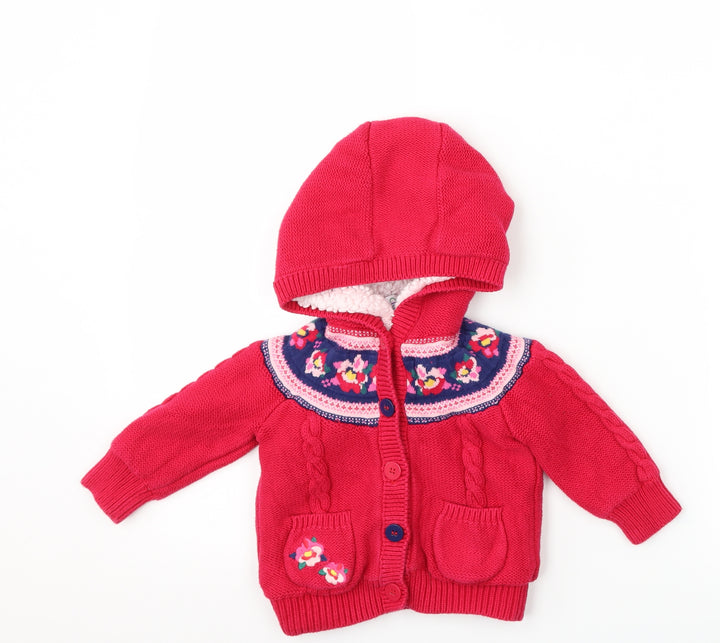Boots Mini Club Girls Pink Floral  Jacket  Size 9-12 Months