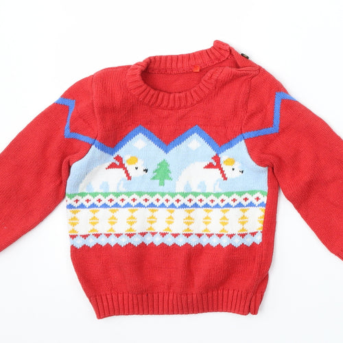 TU Baby Red   Pullover Jumper Size 6-9 Months  - polar bear