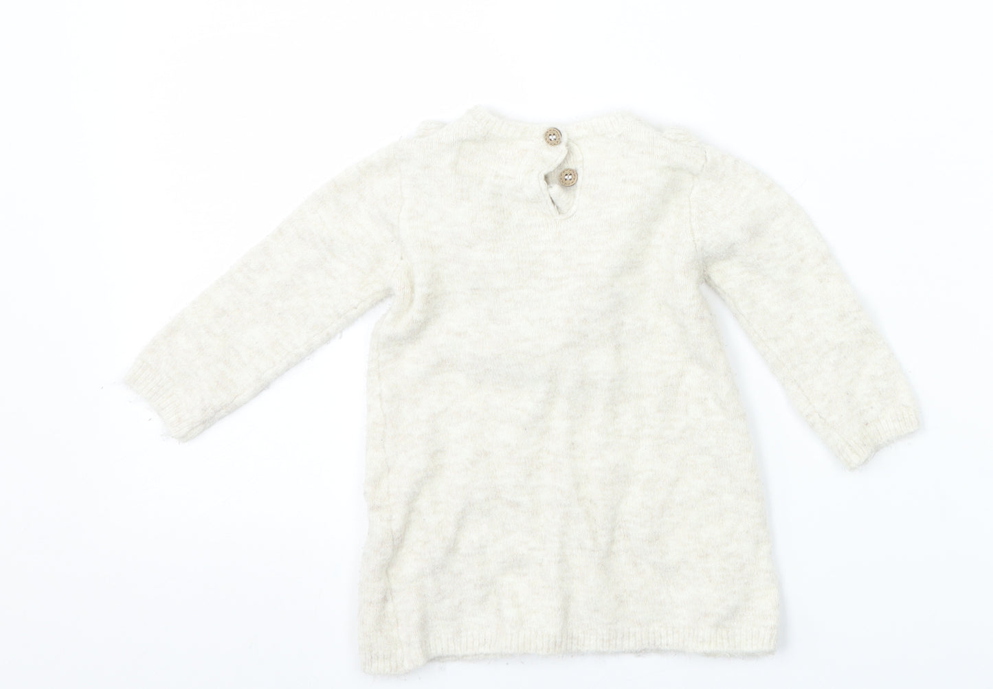 F&F Girls Beige  Knit Pullover Jumper Size 3-6 Months