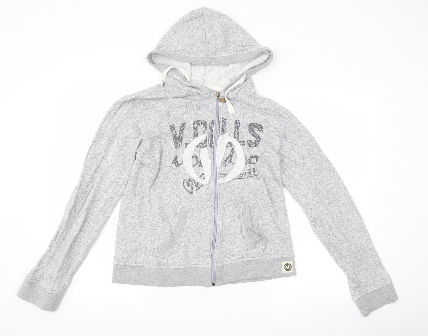 Voodoo Dolls Womens Grey   Full Zip Hoodie Size 14
