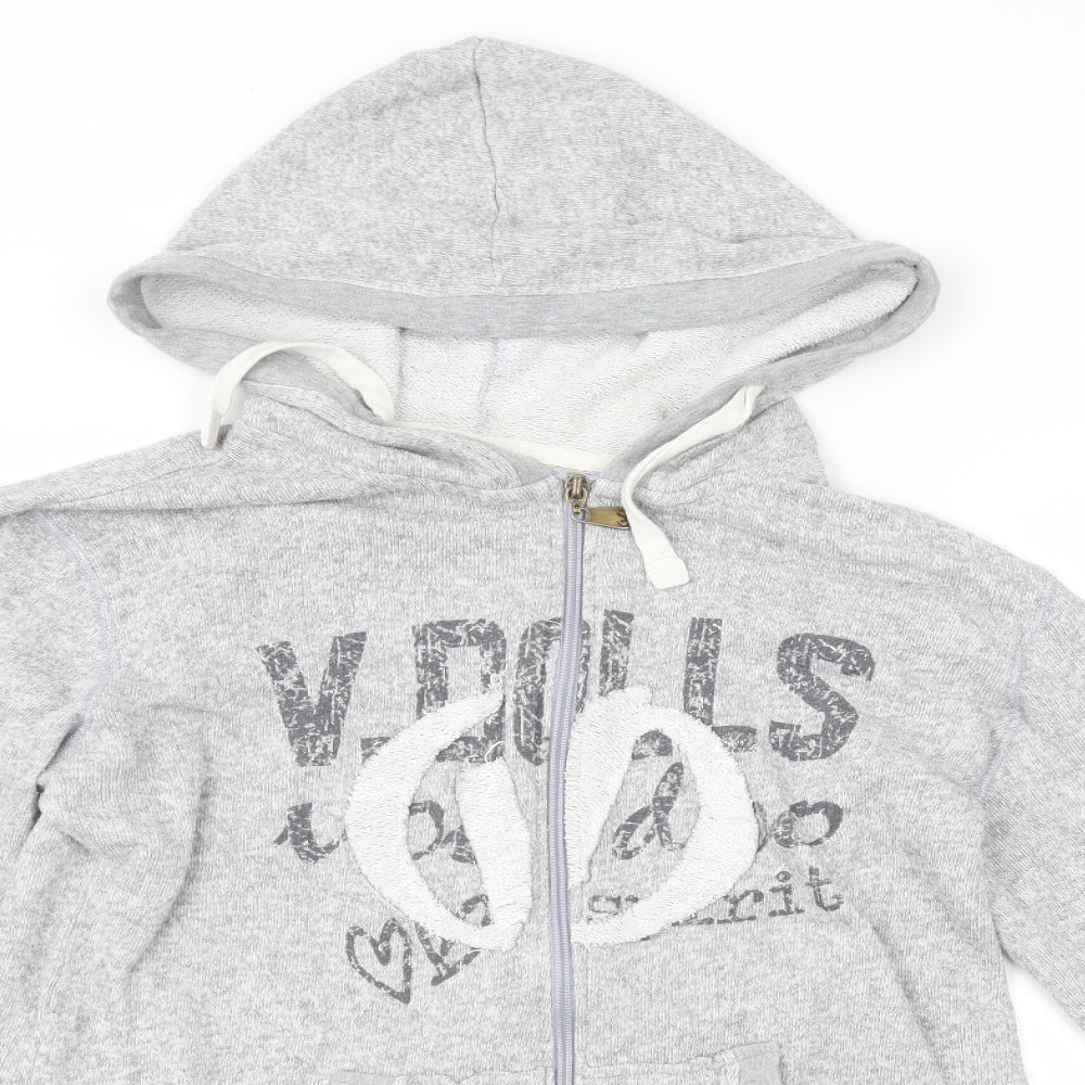 Voodoo Dolls Womens Grey   Full Zip Hoodie Size 14