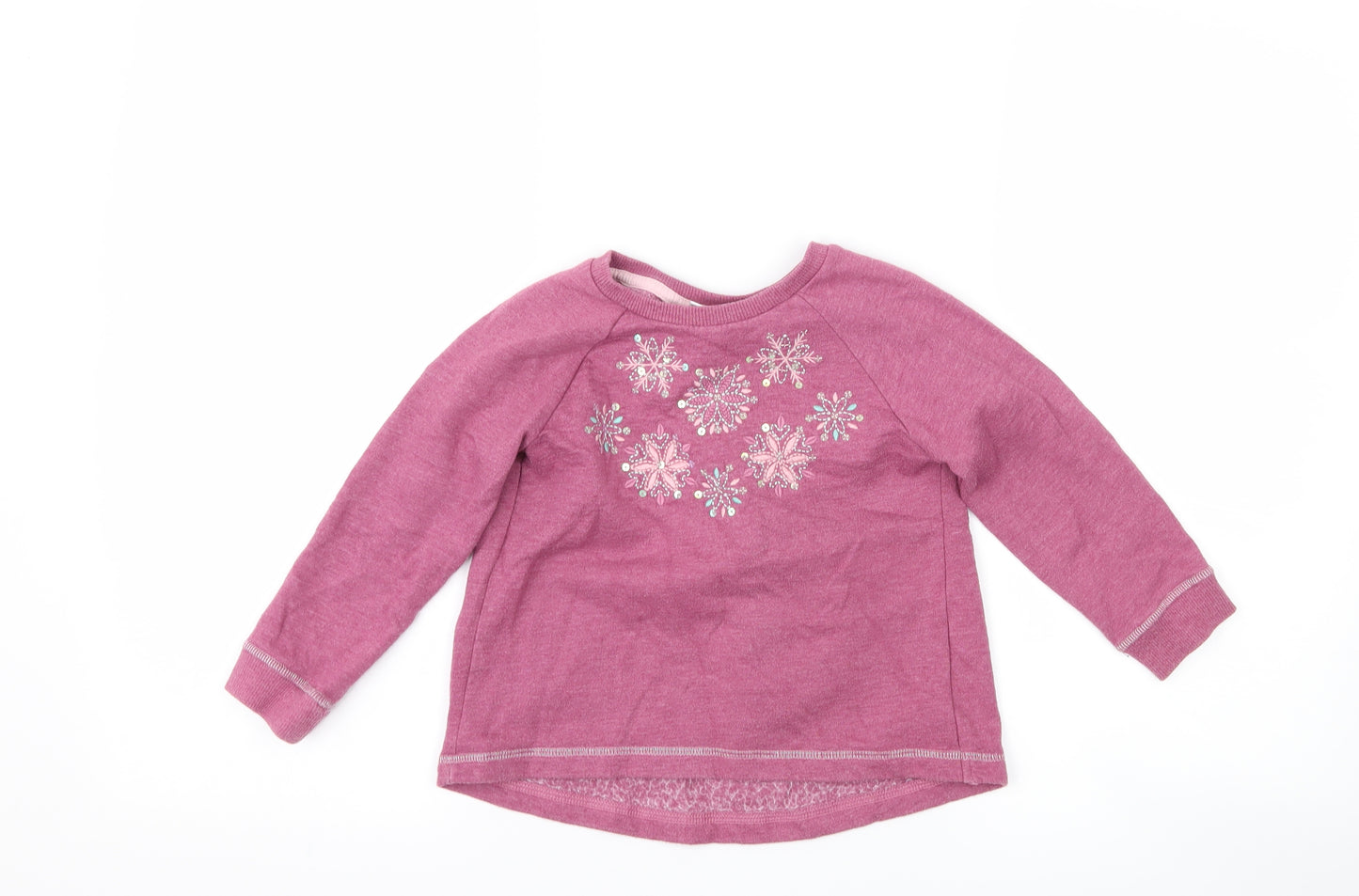 F&F Girls Purple   Pullover Sweatshirt Size 2-3 Years  - Snowflake