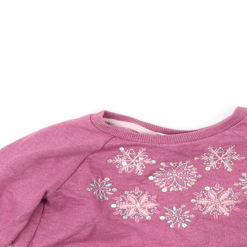 F&F Girls Purple   Pullover Sweatshirt Size 2-3 Years  - Snowflake