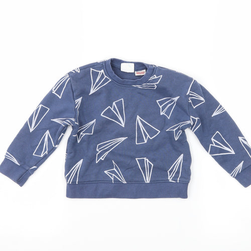 Zara Baby Blue   Pullover Jumper Size 12-18 Months  - paper airplane