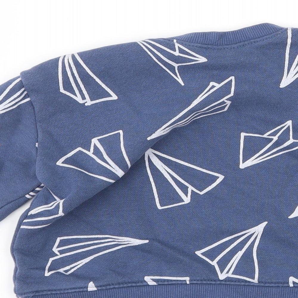 Zara Baby Blue   Pullover Jumper Size 12-18 Months  - paper airplane