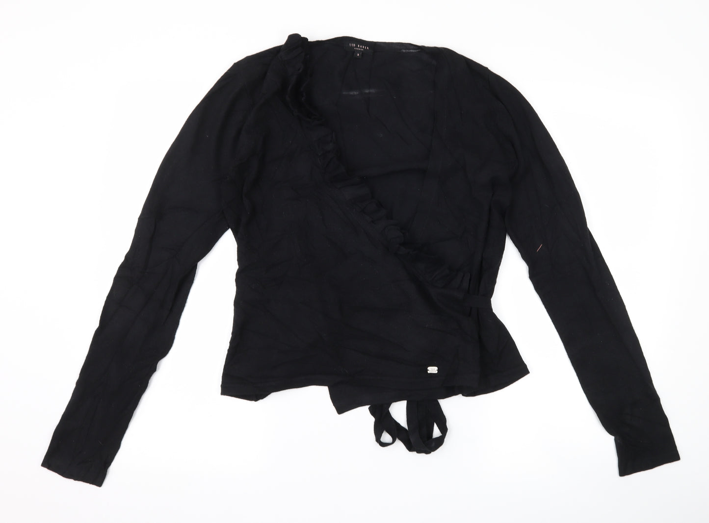 Ted Baker Womens Black   Wrap T-Shirt Size L
