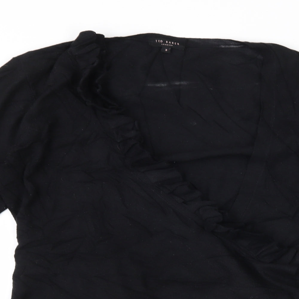 Ted Baker Womens Black   Wrap T-Shirt Size L