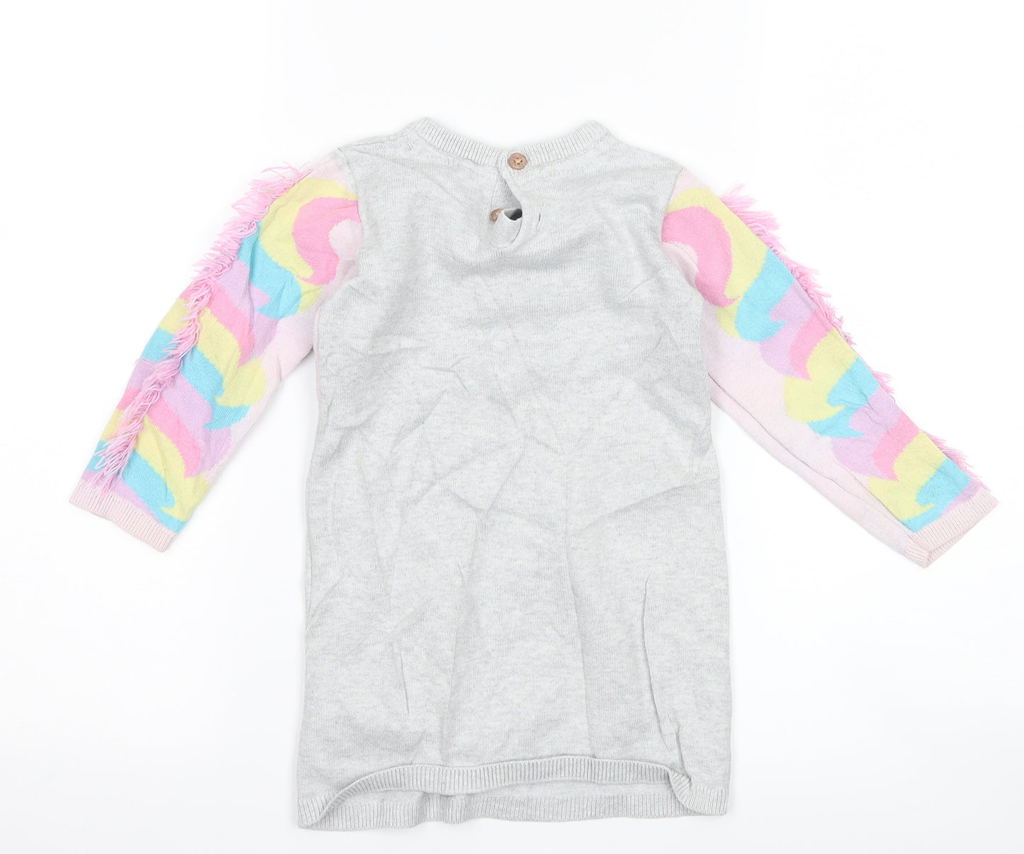 TU Girls Grey   Jumper Dress  Size 12-18 Months  - Unicorn