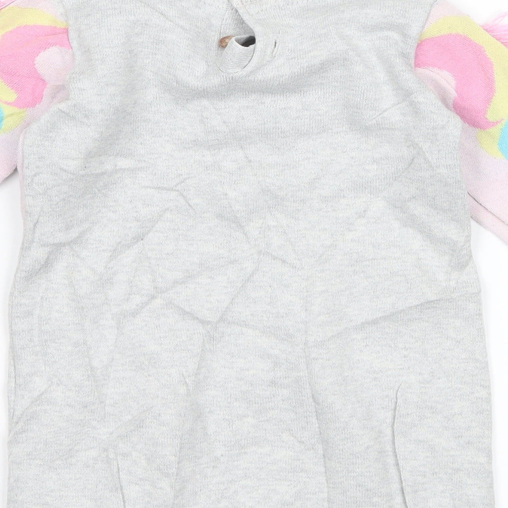 TU Girls Grey   Jumper Dress  Size 12-18 Months  - Unicorn