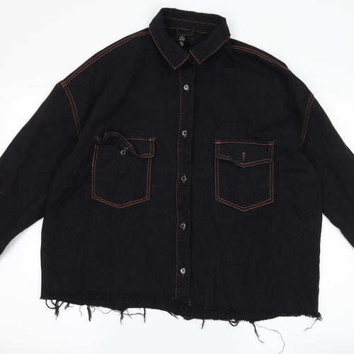 Missguided Womens Black  Denim Jacket  Size 8