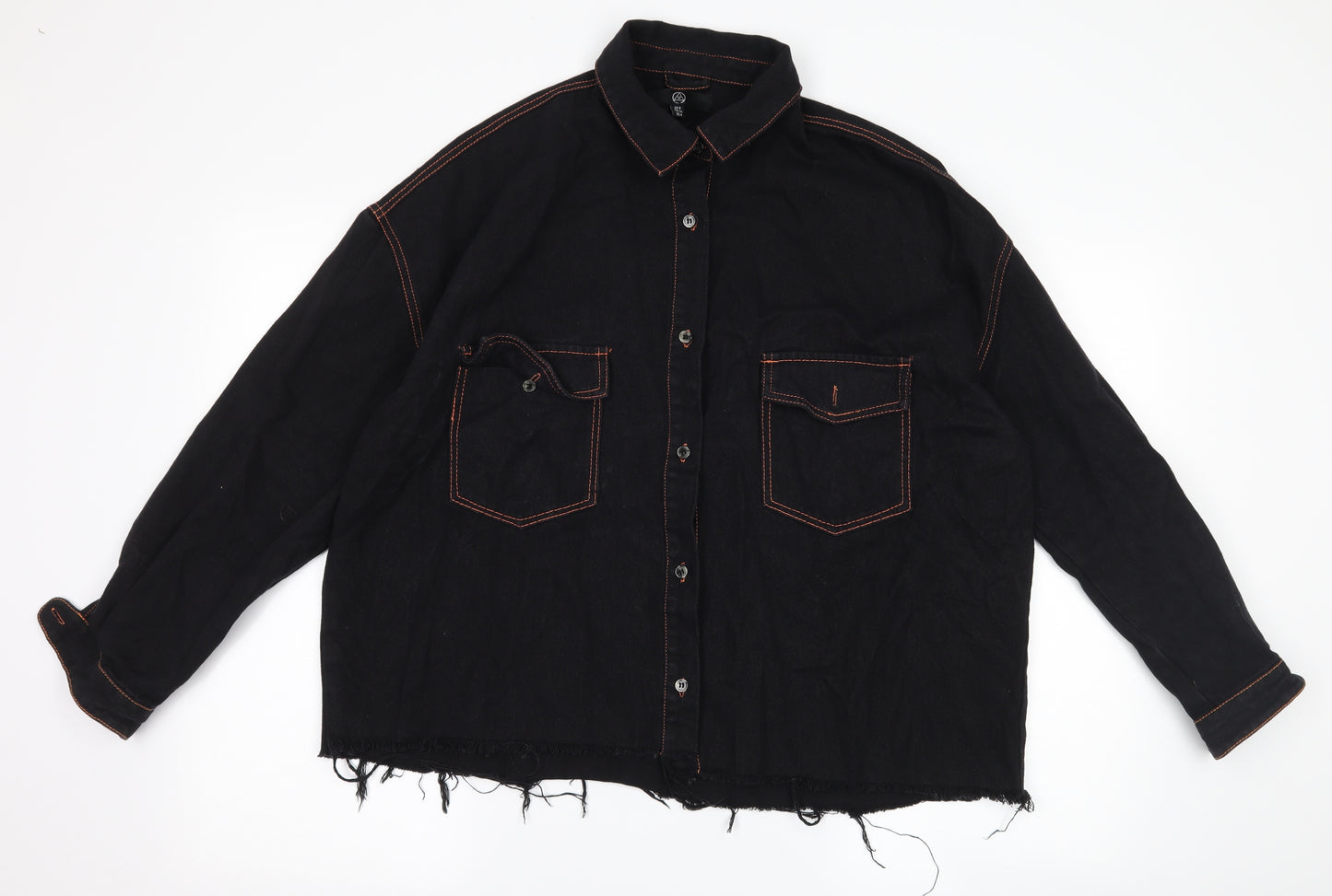 Missguided Womens Black  Denim Jacket  Size 8