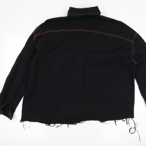 Missguided Womens Black  Denim Jacket  Size 8