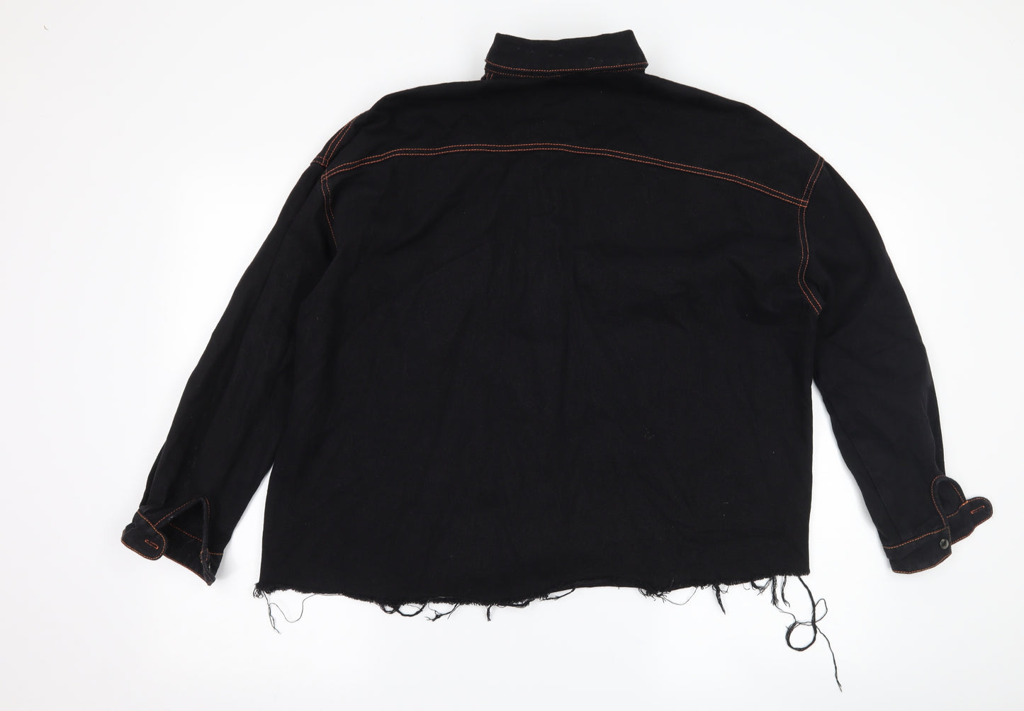 Missguided Womens Black  Denim Jacket  Size 8