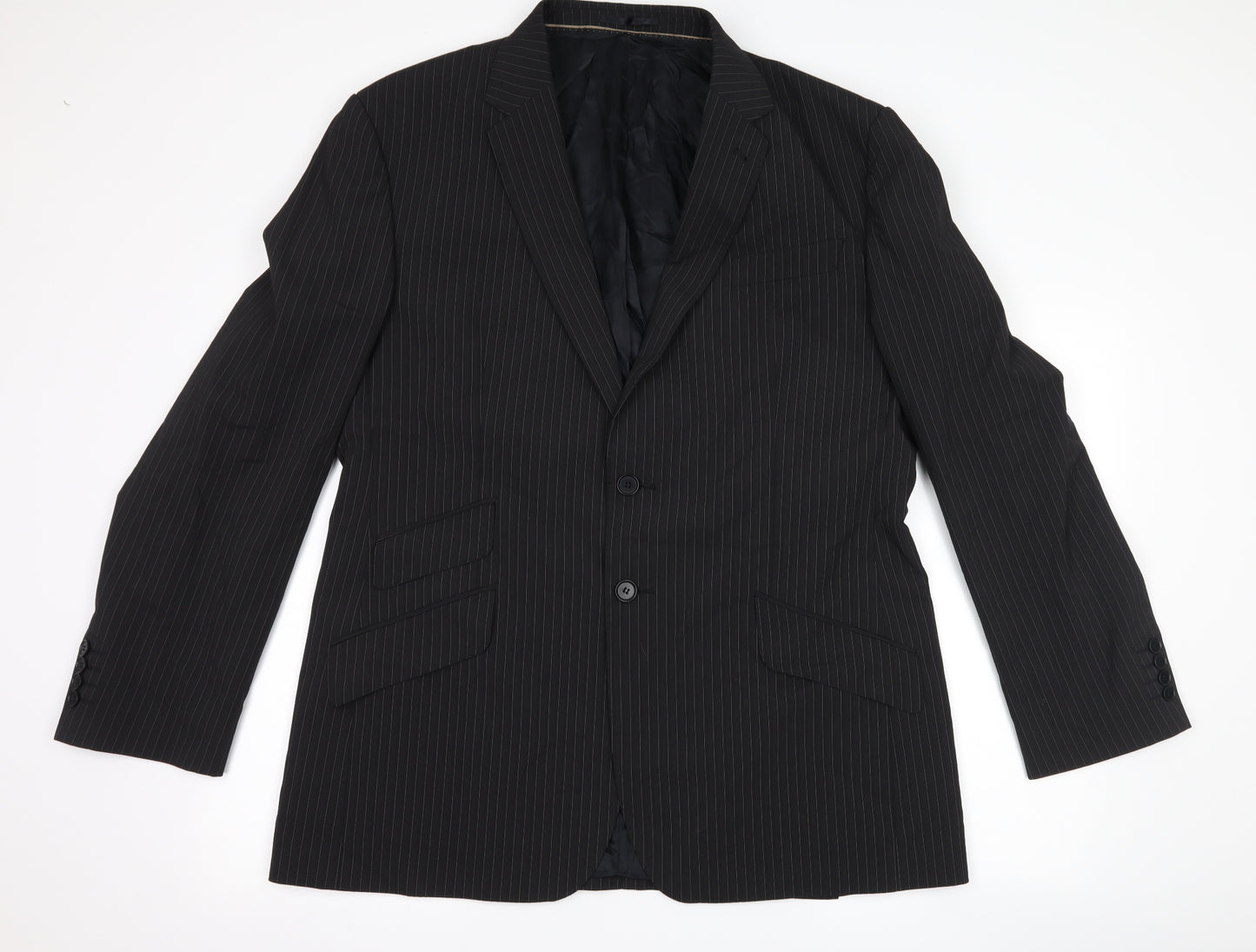 NEXT Mens Black Striped  Jacket Suit Jacket Size L