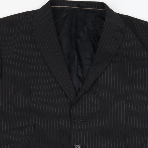 NEXT Mens Black Striped  Jacket Suit Jacket Size L