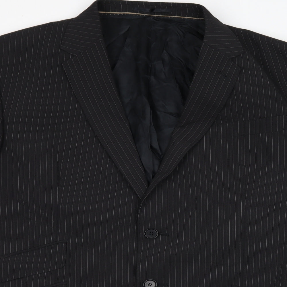 NEXT Mens Black Striped  Jacket Suit Jacket Size L