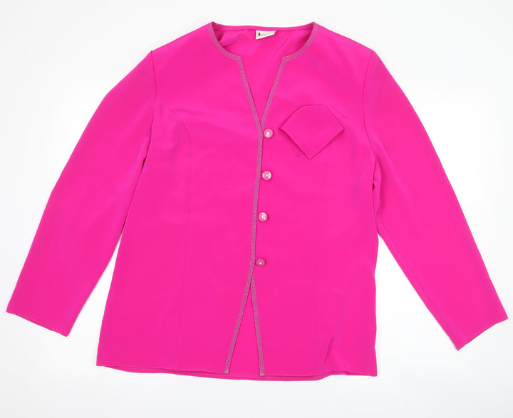 Hermann Lange Womens Pink Jacket Size 10