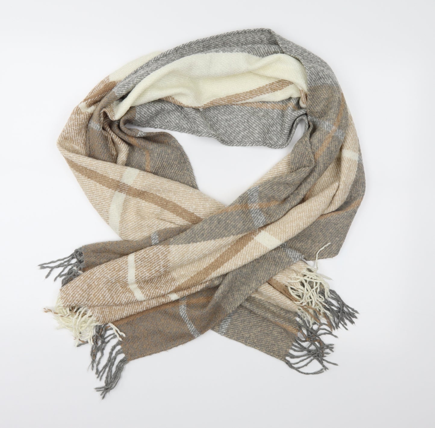 Matalan Womens Brown Check   Shawl/Wrap