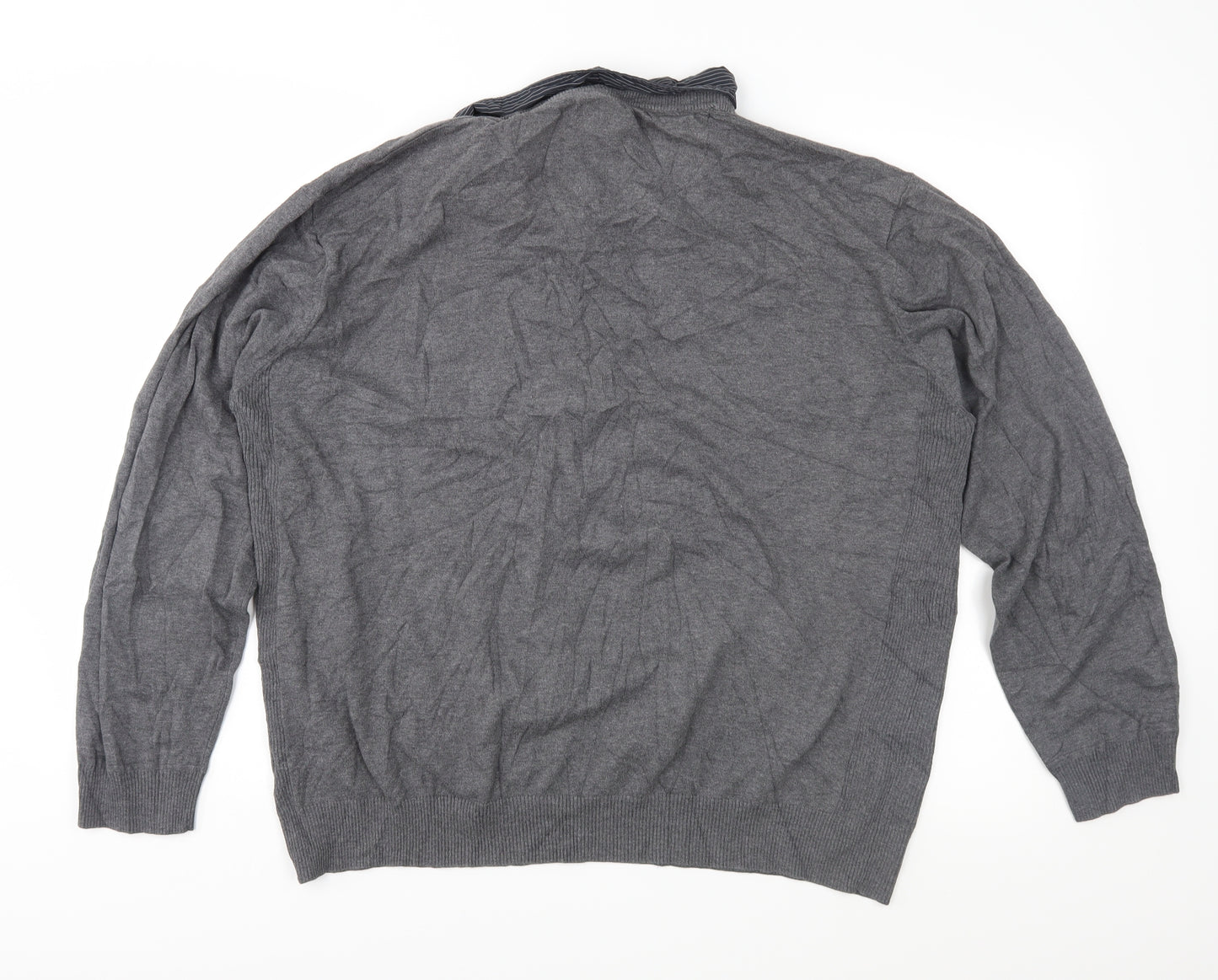 NEXT Mens Grey  Knit Pullover Jumper Size 2XL