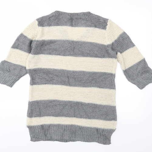 Oasis Womens Grey  Knit Pullover Jumper Size XS