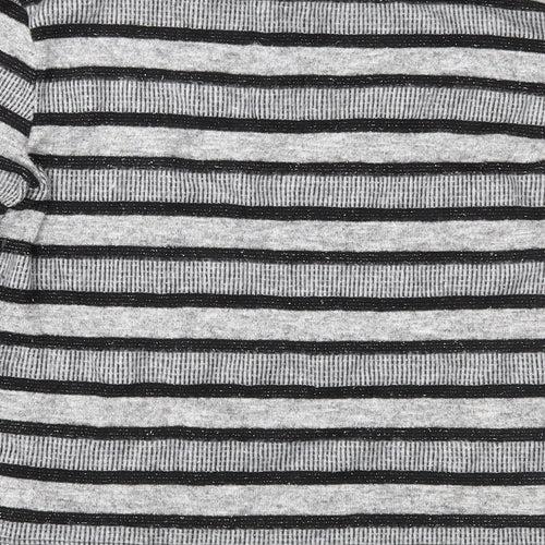 Marks and Spencer Womens Grey Striped Knit Pullover Jumper Size 14