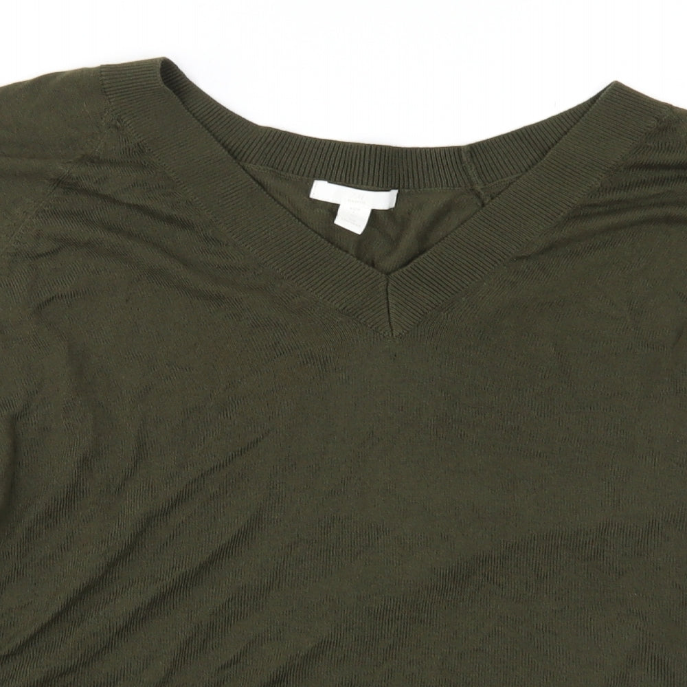 H&M Womens Green  Knit Pullover Jumper Size L
