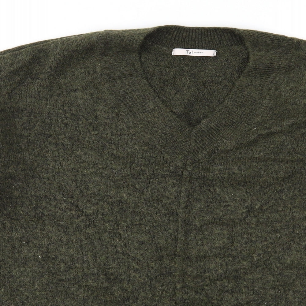 TU Womens Green  Knit Pullover Jumper Size 12