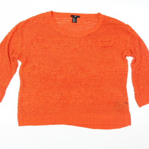H&M Womens Red  Knit Pullover Jumper Size S