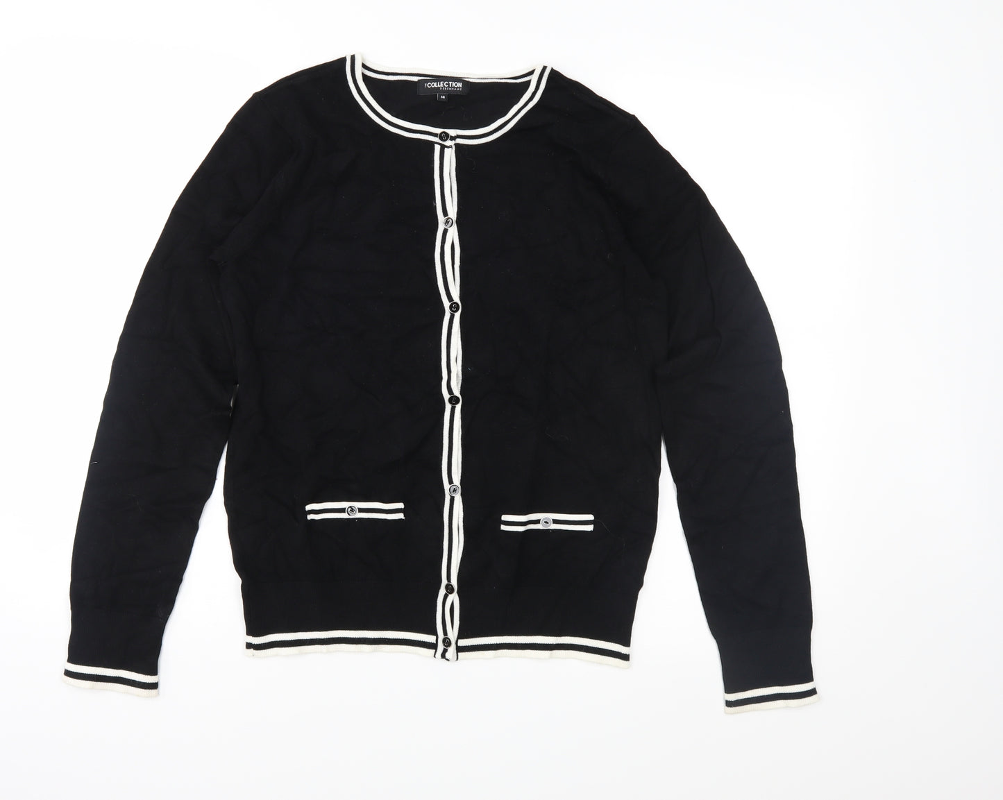 Debenhams Womens Black  Knit Cardigan Jumper Size 14