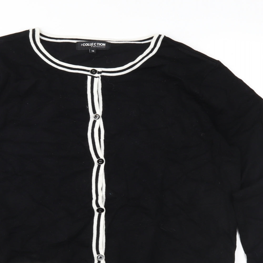 Debenhams Womens Black  Knit Cardigan Jumper Size 14