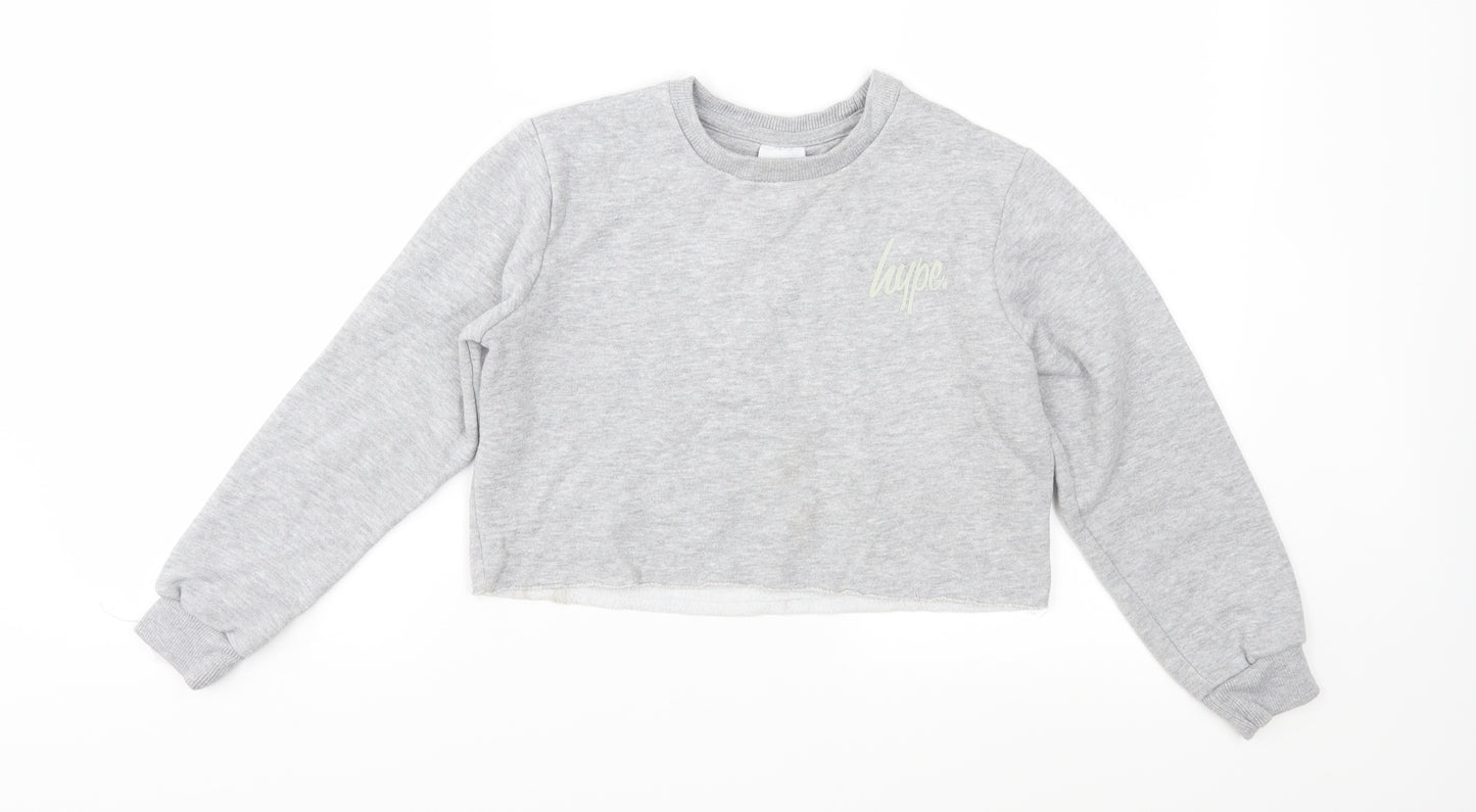 Hype Girls Grey   Pullover Sweatshirt Size 11-12 Years