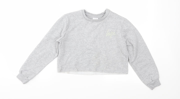 Hype Girls Grey   Pullover Sweatshirt Size 11-12 Years