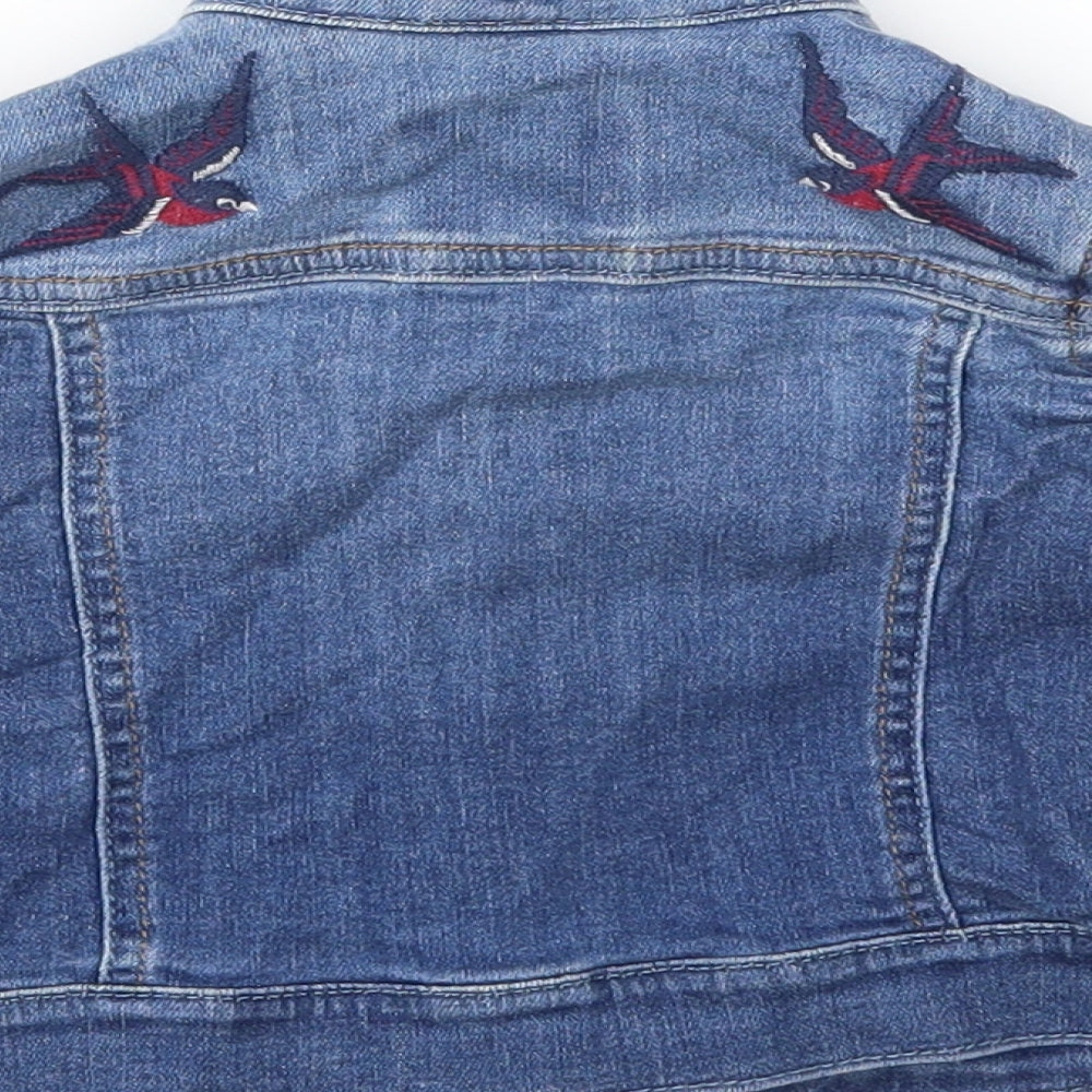 F&F Girls Black Floral Denim Jacket  Size 2-3 Years