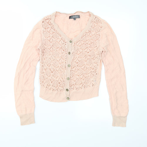 Limited Collection Womens Pink  Knit Cardigan Jumper Size 8
