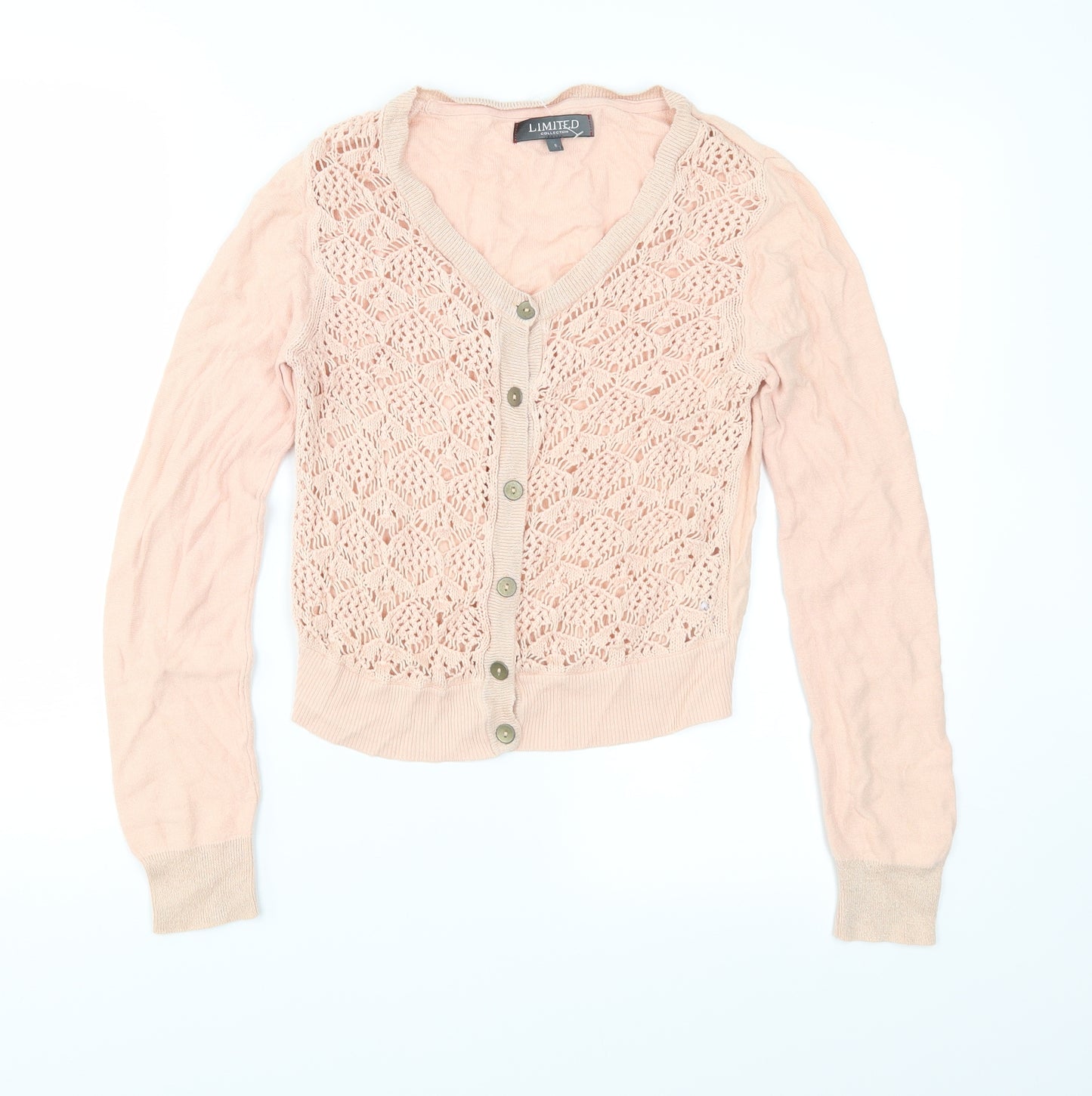 Limited Collection Womens Pink  Knit Cardigan Jumper Size 8