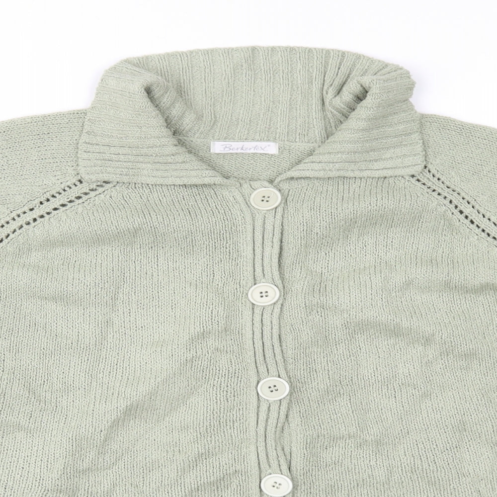 Berkertex Womens Green  Knit Cardigan Jumper Size 18