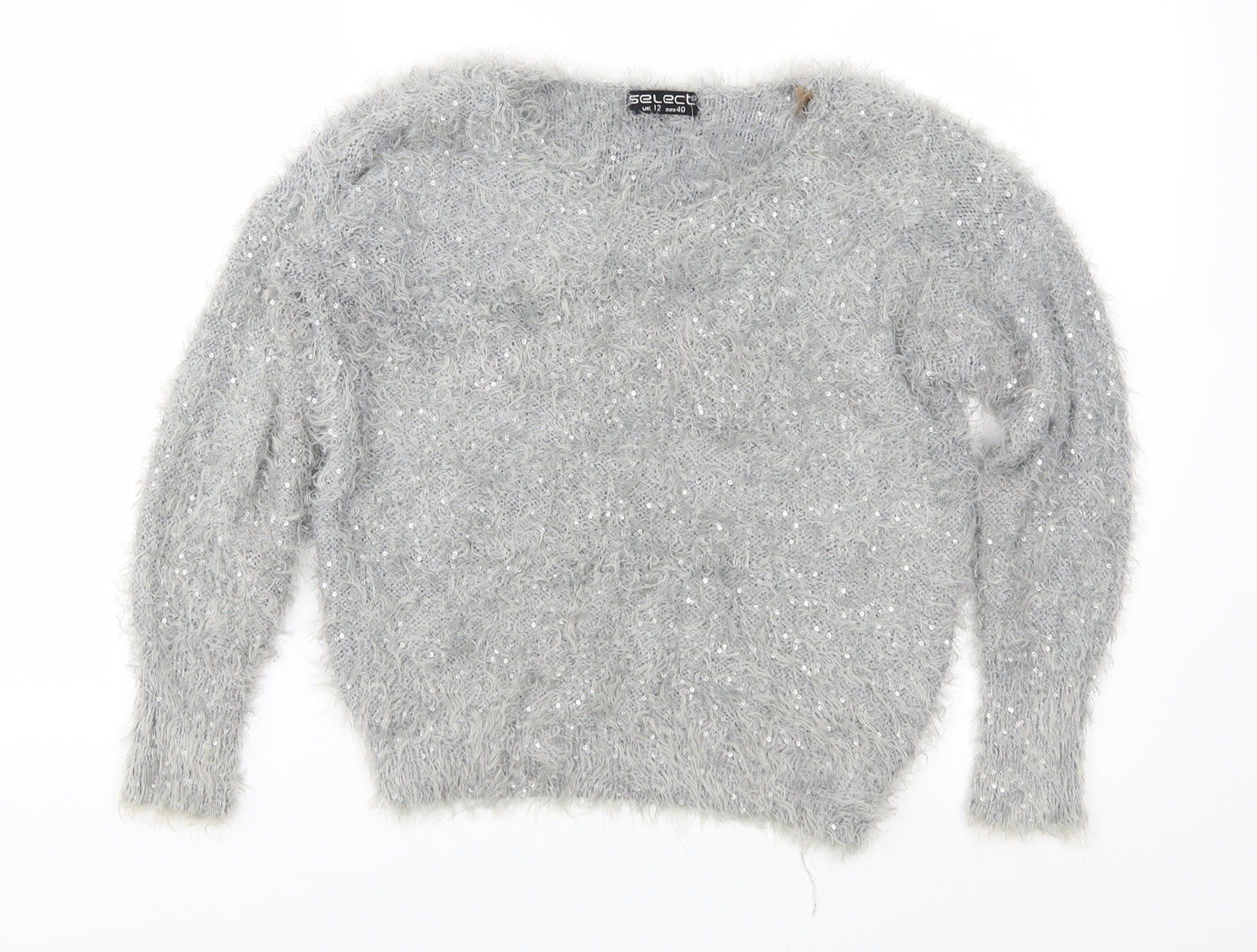 Select Womens Grey  Knit Pullover Jumper Size 12