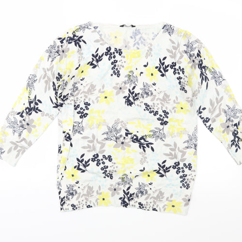 M&Co Womens Multicoloured Floral Knit Pullover Jumper Size 12