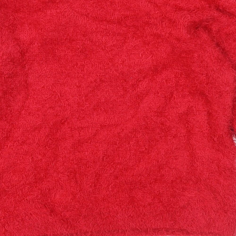 TU Girls Red Fair Isle Knit Pullover Jumper Size 11 Years  - Xmas