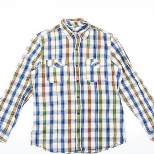 Cherokee Mens Multicoloured Check   Button-Up Size S