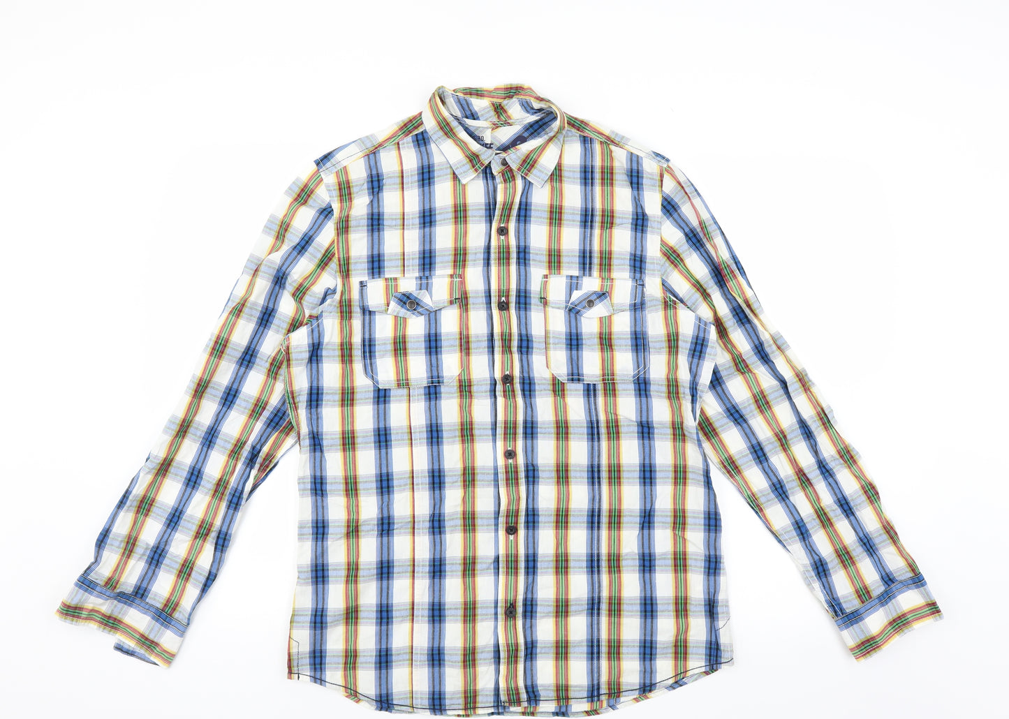 Cherokee Mens Multicoloured Check   Button-Up Size S