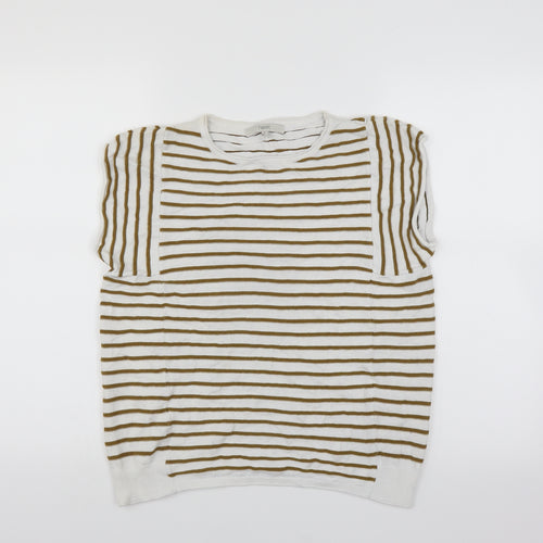 NEXT Womens White Striped  Pullover Jumper Size 14