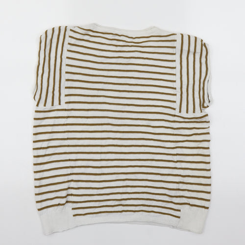 NEXT Womens White Striped  Pullover Jumper Size 14