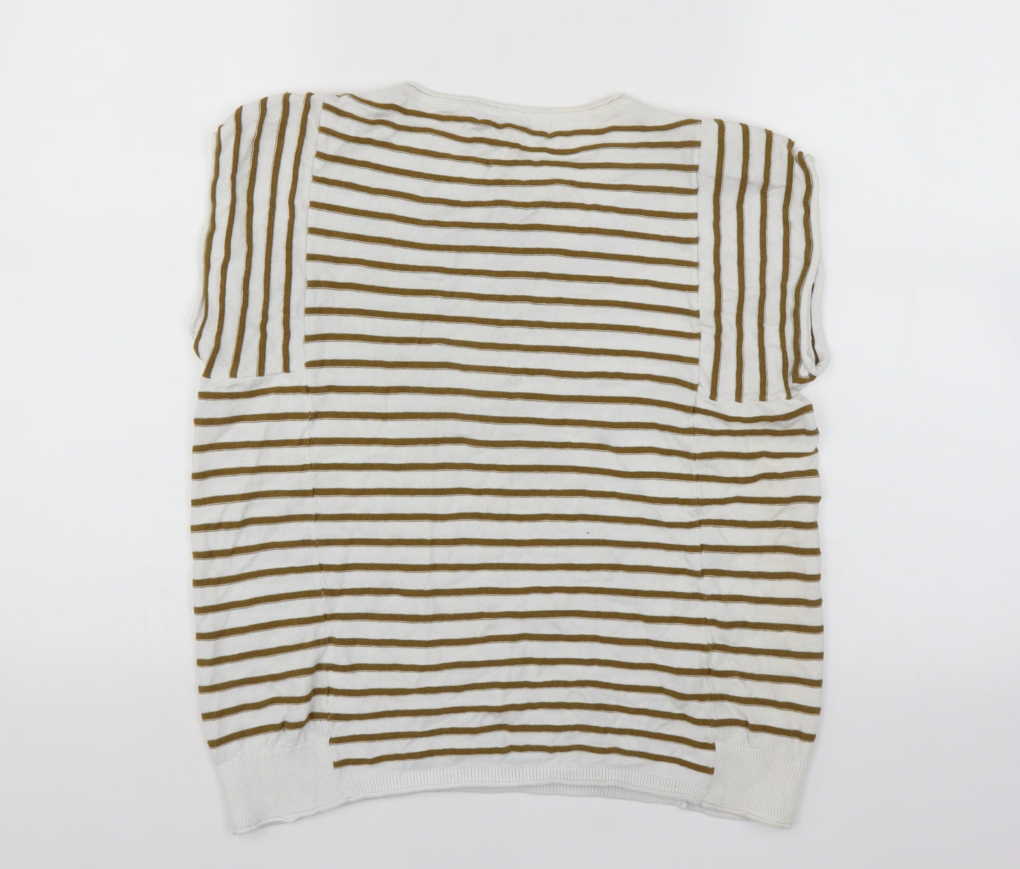 NEXT Womens White Striped  Pullover Jumper Size 14