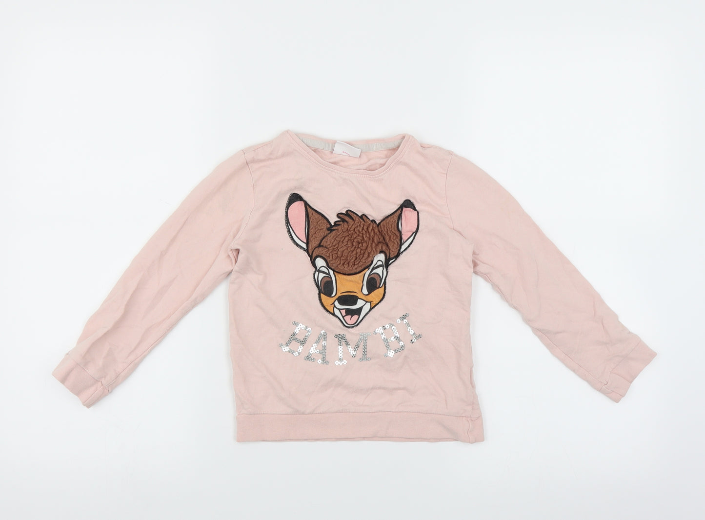 Disney Girls Pink   Pullover Sweatshirt Size 6-7 Years  - Bambi Disney
