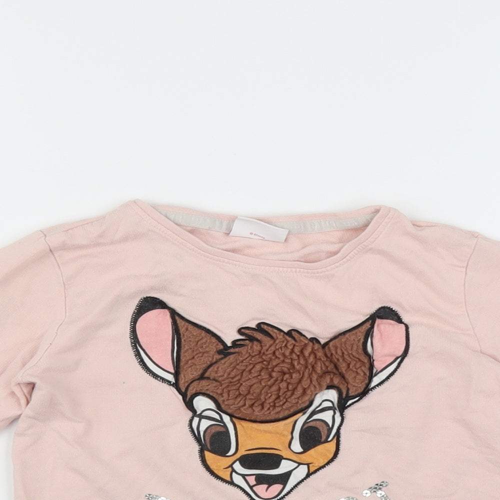Disney Girls Pink   Pullover Sweatshirt Size 6-7 Years  - Bambi Disney
